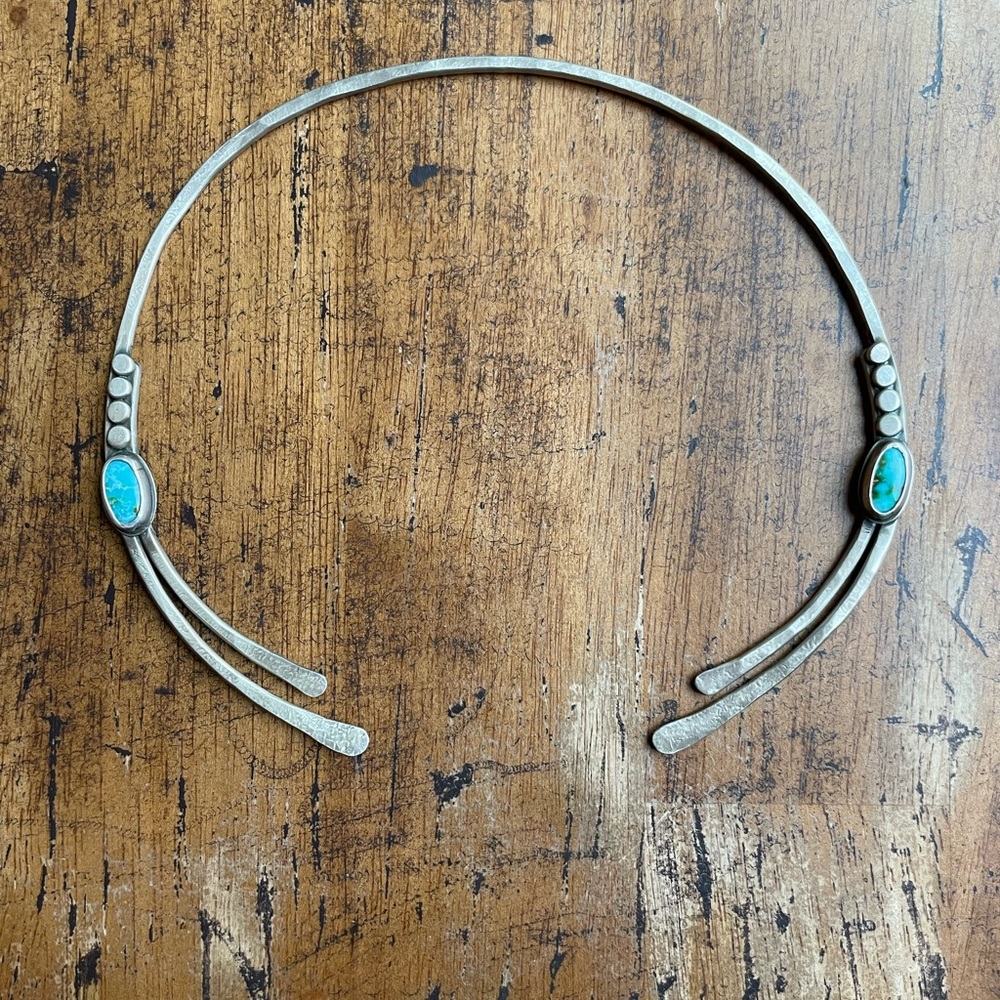 Sterling and turquoise collar